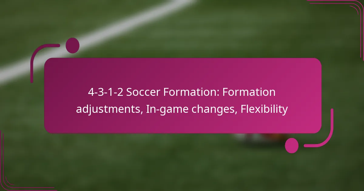 4-3-1-2 Soccer Formation: Formation adjustments, In-game changes, Flexibility