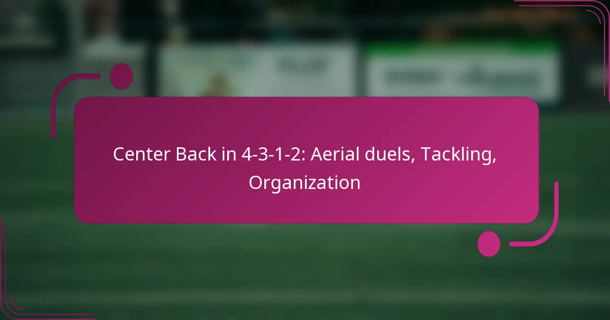 Center Back in 4-3-1-2: Aerial duels, Tackling, Organization