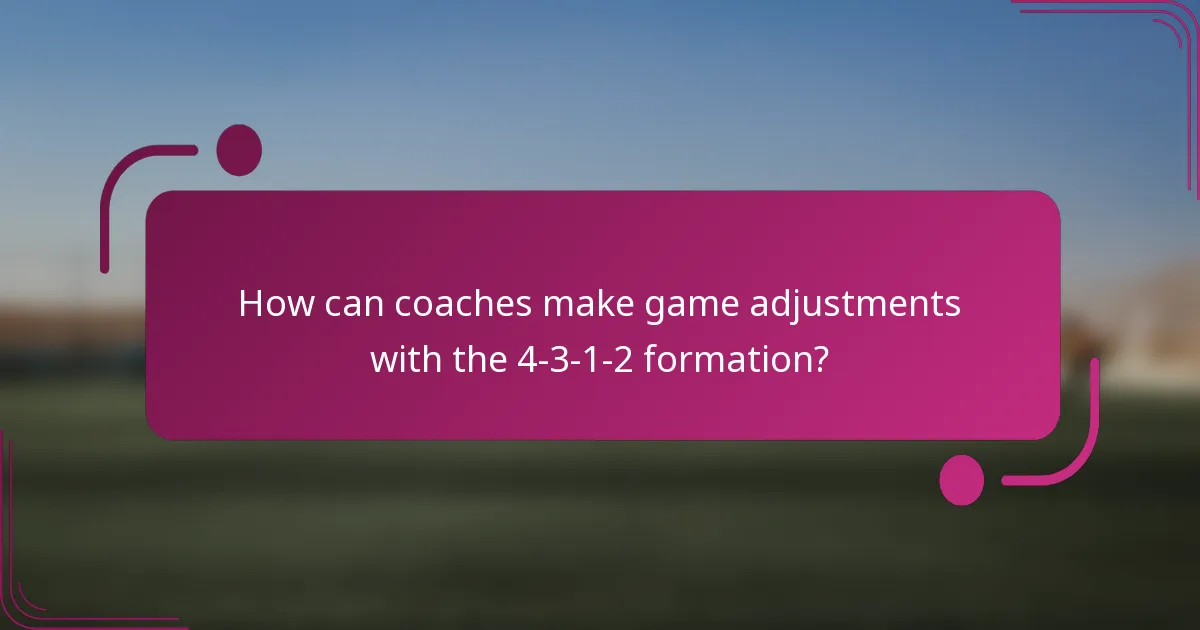 How can coaches make game adjustments with the 4-3-1-2 formation?