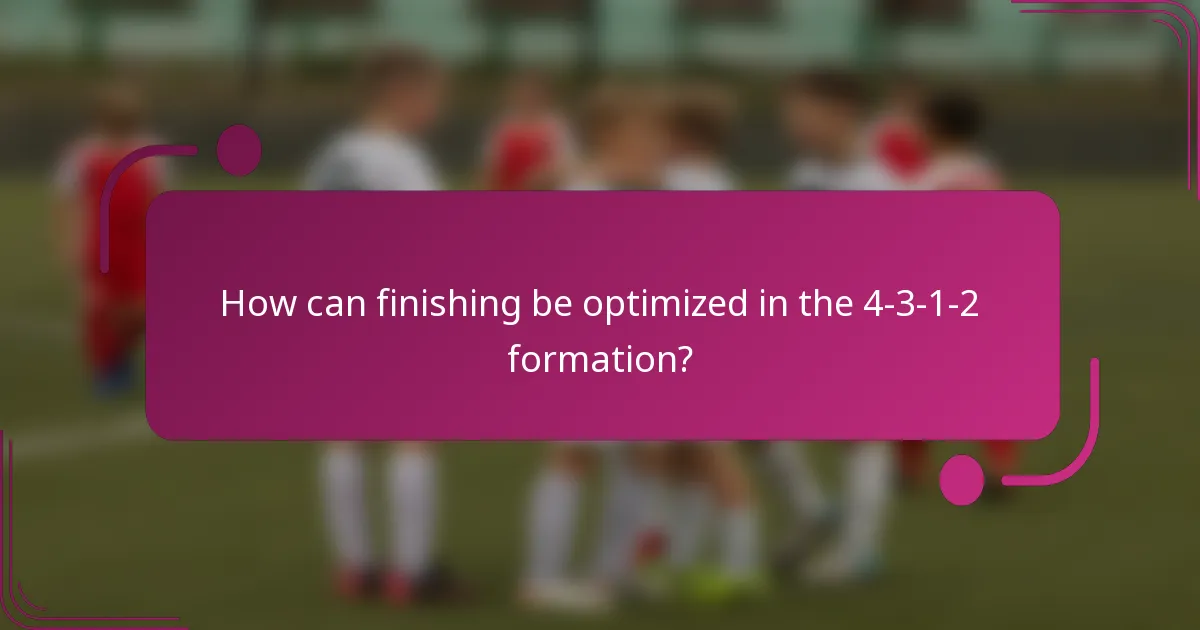 How can finishing be optimized in the 4-3-1-2 formation?