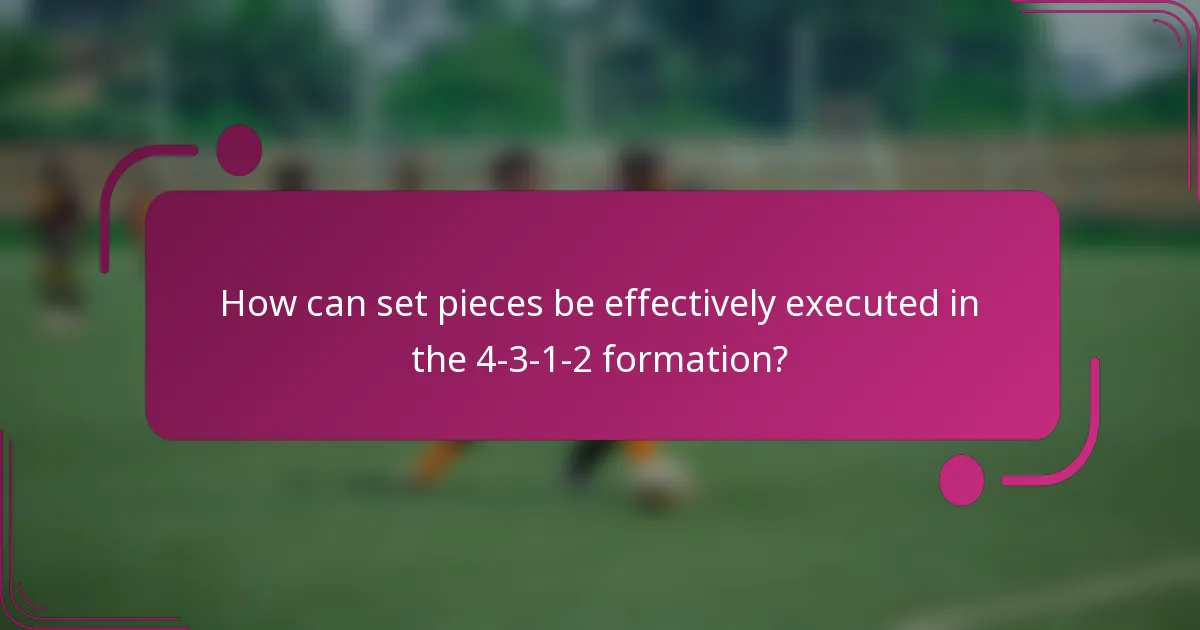 How can set pieces be effectively executed in the 4-3-1-2 formation?