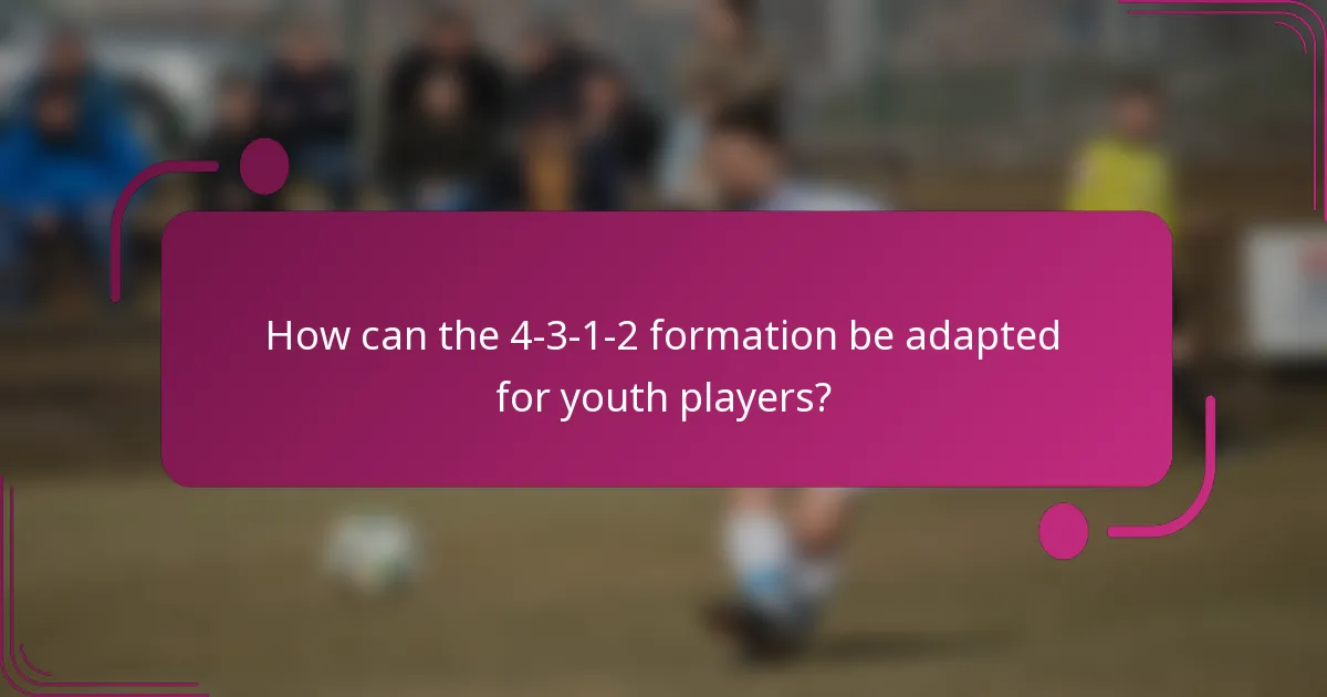 How can the 4-3-1-2 formation be adapted for youth players?