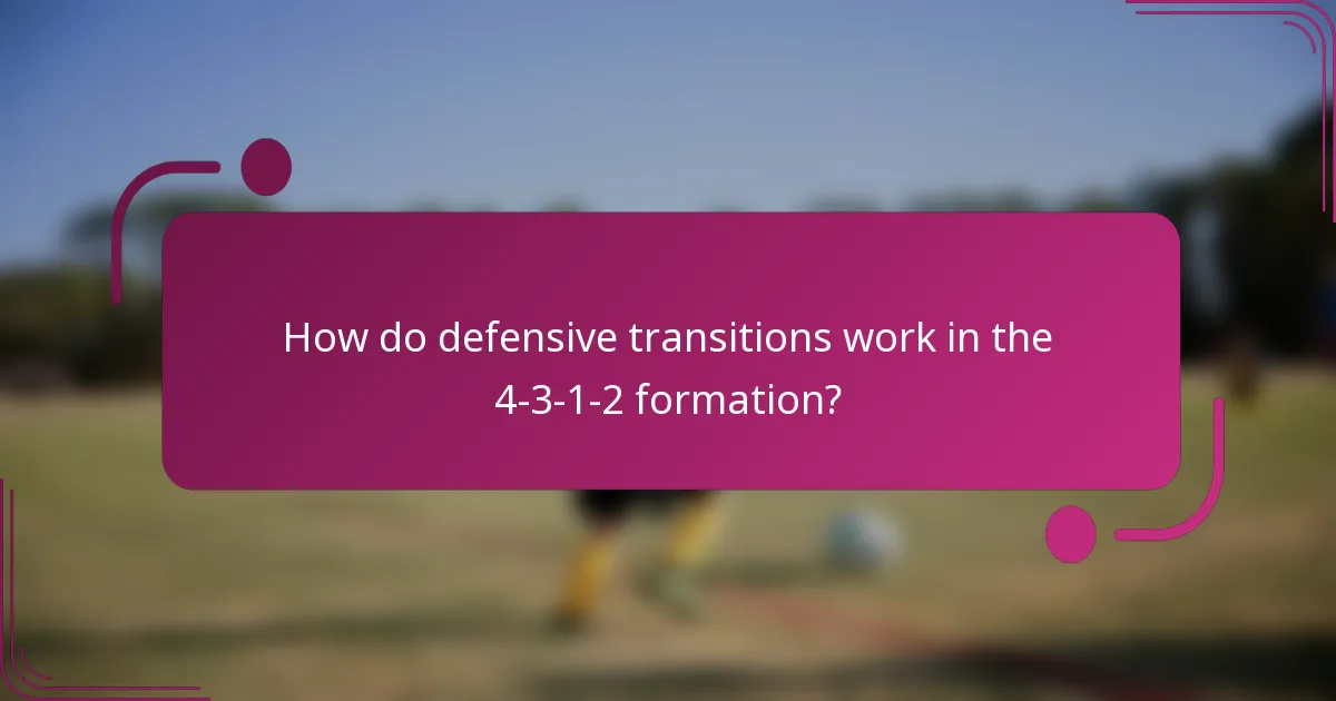 How do defensive transitions work in the 4-3-1-2 formation?