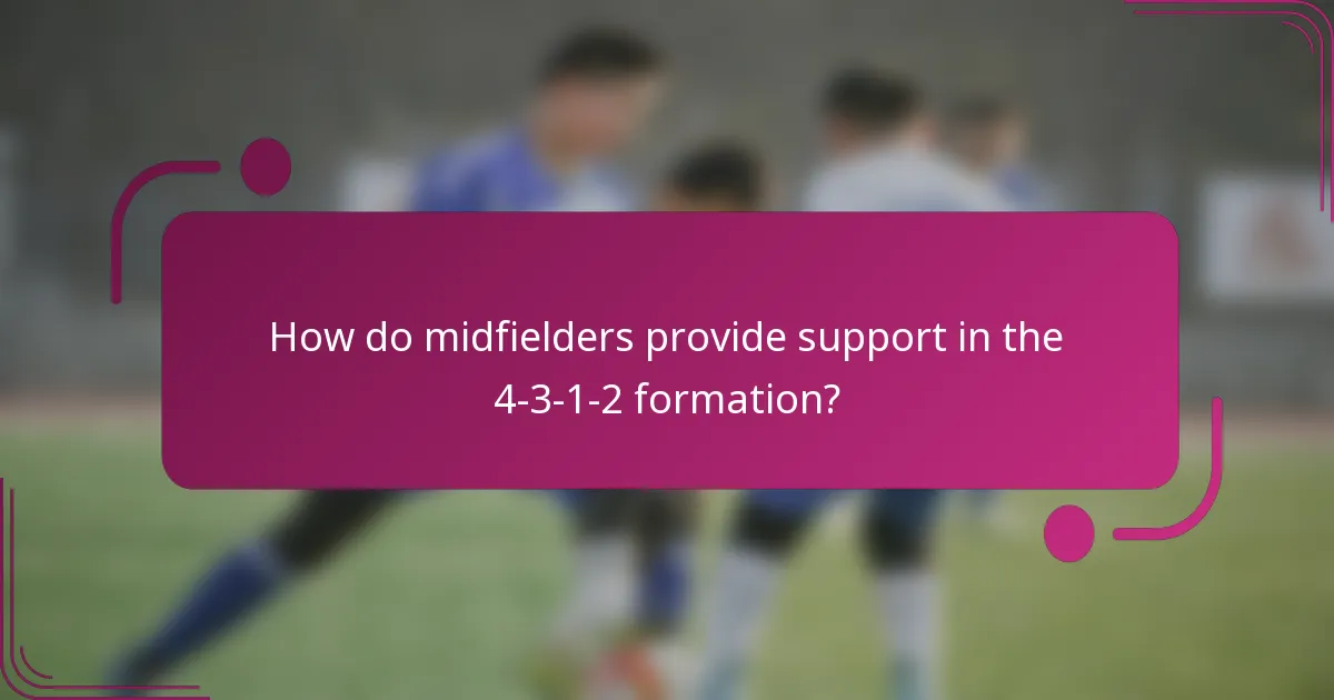 How do midfielders provide support in the 4-3-1-2 formation?