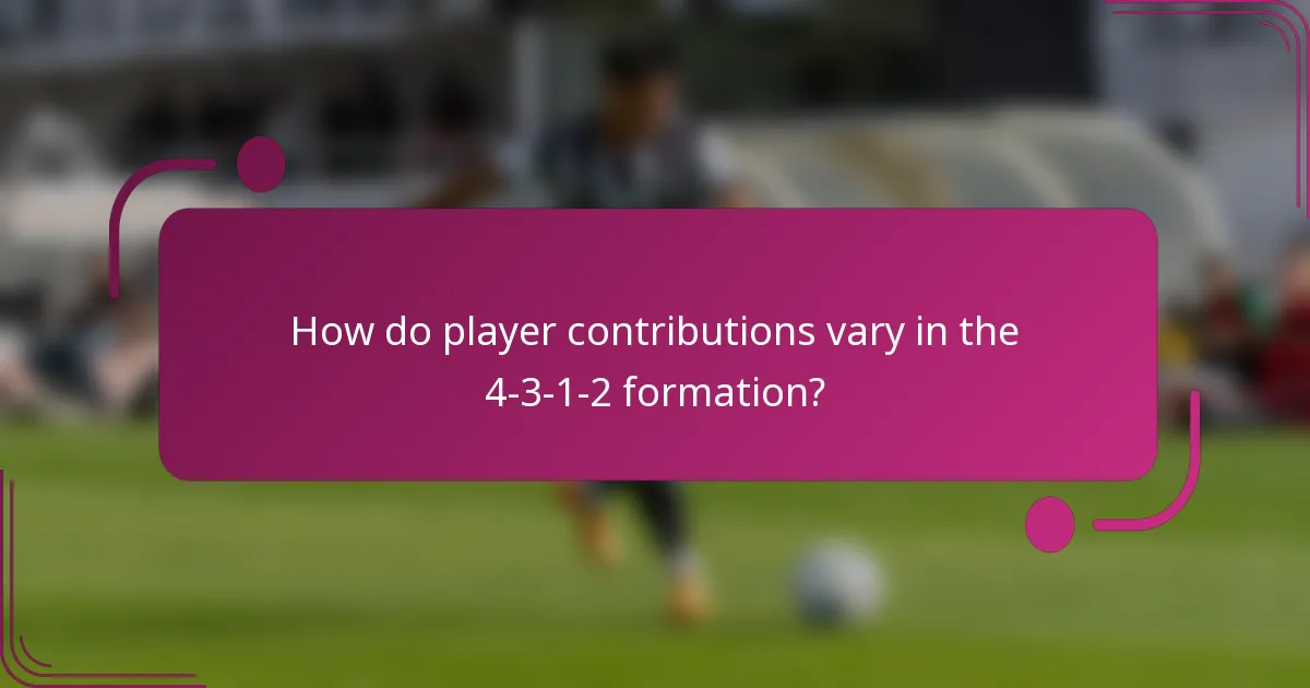 How do player contributions vary in the 4-3-1-2 formation?