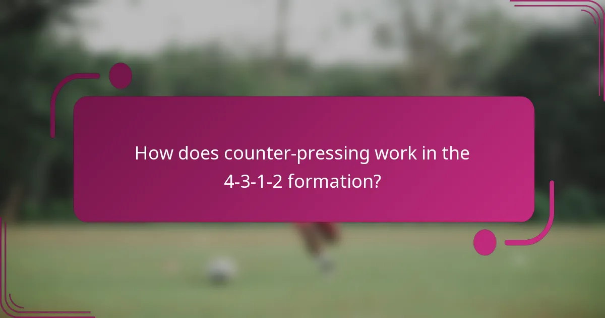 How does counter-pressing work in the 4-3-1-2 formation?
