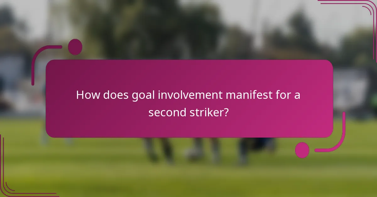 How does goal involvement manifest for a second striker?