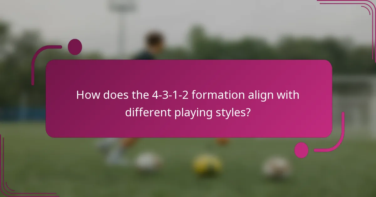 How does the 4-3-1-2 formation align with different playing styles?