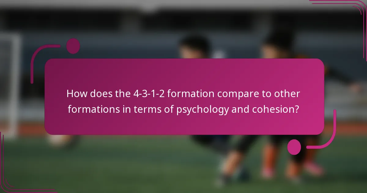 How does the 4-3-1-2 formation compare to other formations in terms of psychology and cohesion?