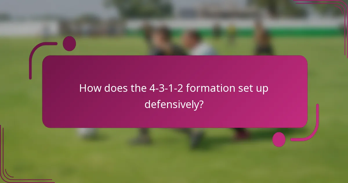 How does the 4-3-1-2 formation set up defensively?