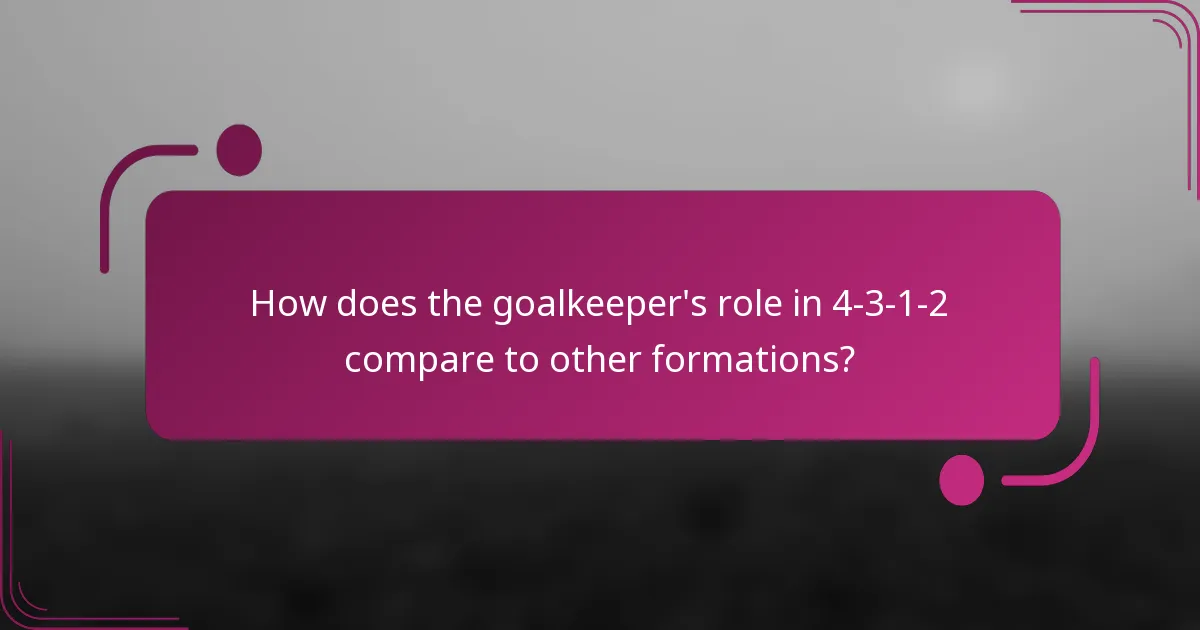 How does the goalkeeper's role in 4-3-1-2 compare to other formations?
