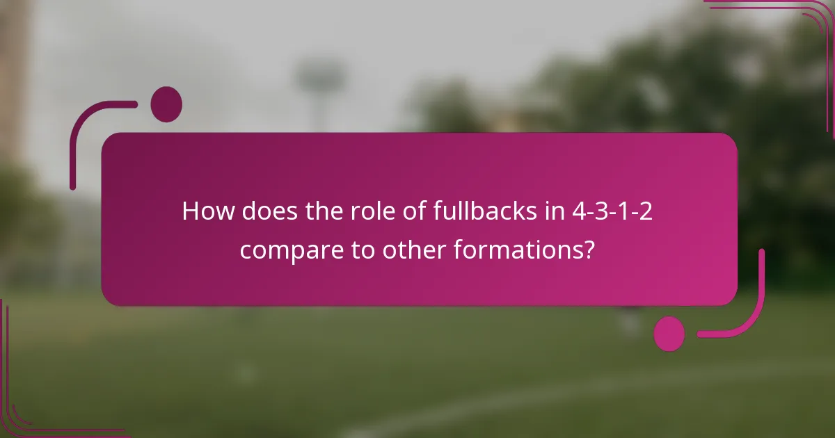 How does the role of fullbacks in 4-3-1-2 compare to other formations?