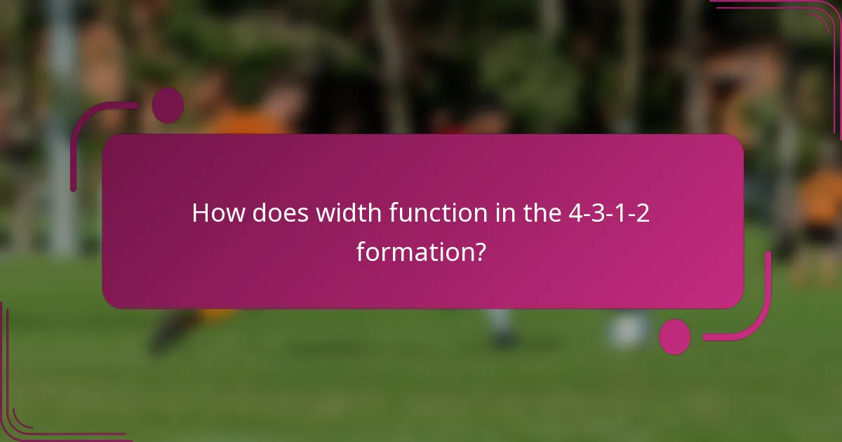 How does width function in the 4-3-1-2 formation?