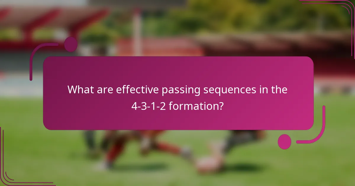 What are effective passing sequences in the 4-3-1-2 formation?