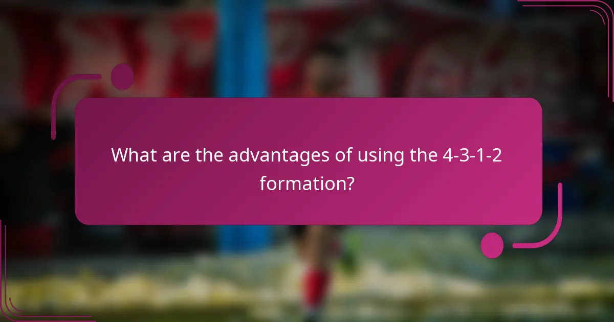 What are the advantages of using the 4-3-1-2 formation?