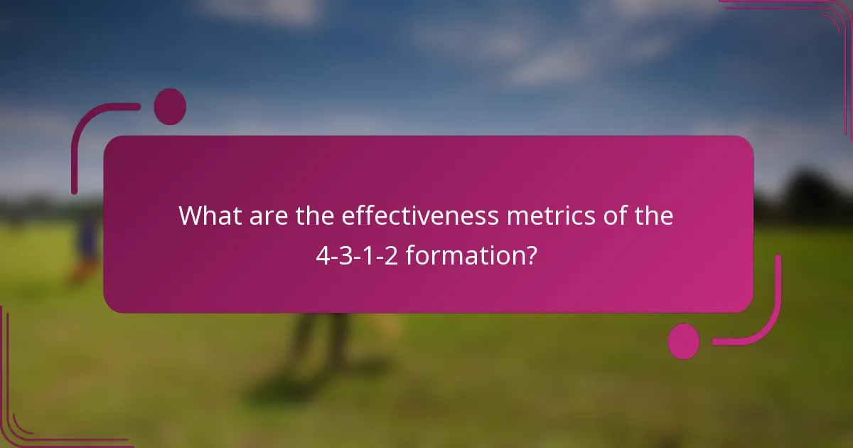 What are the effectiveness metrics of the 4-3-1-2 formation?