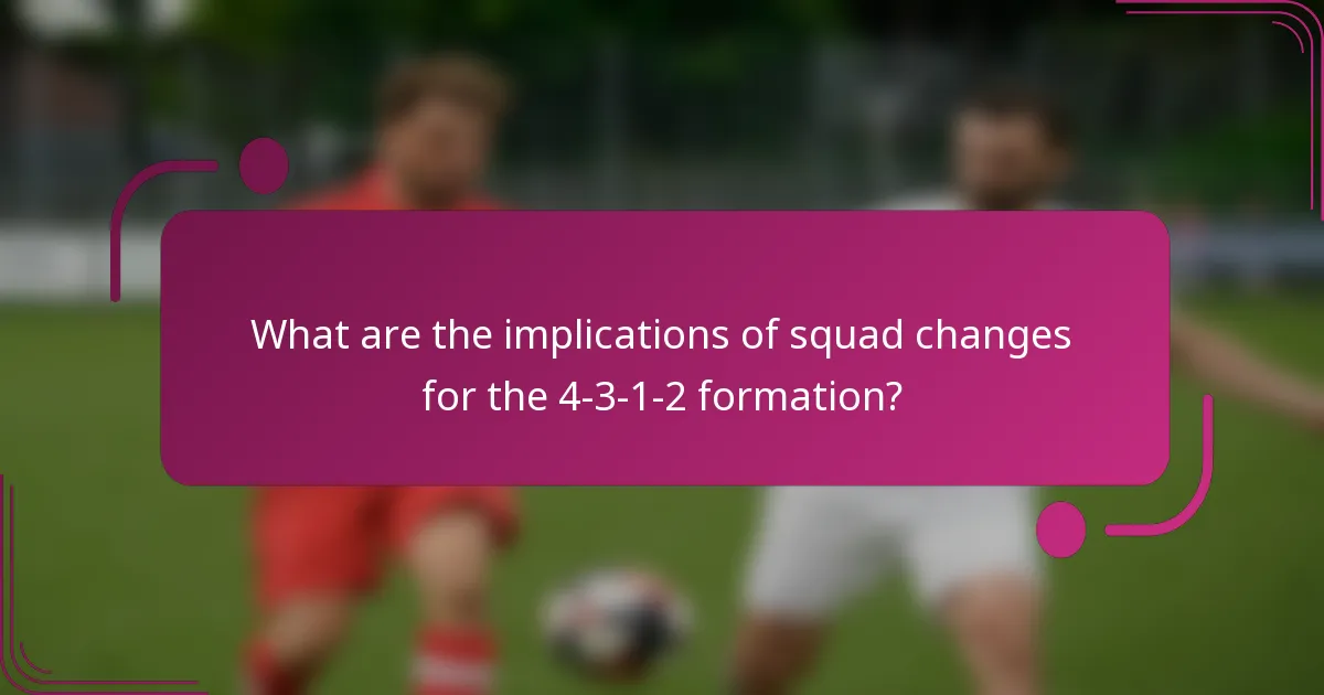 What are the implications of squad changes for the 4-3-1-2 formation?