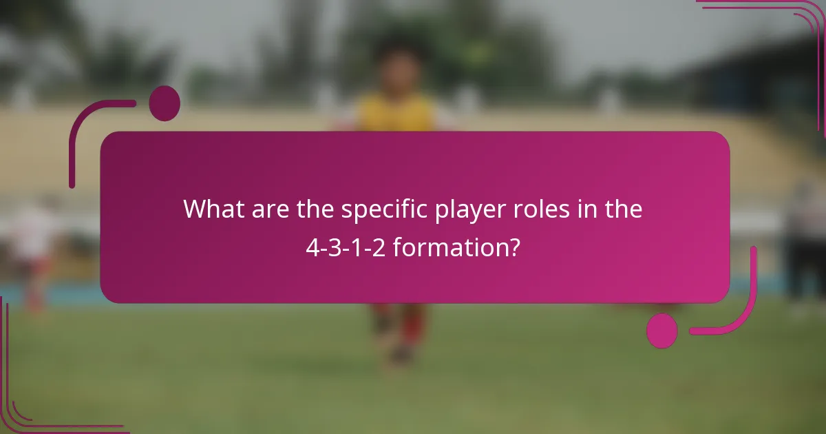 What are the specific player roles in the 4-3-1-2 formation?