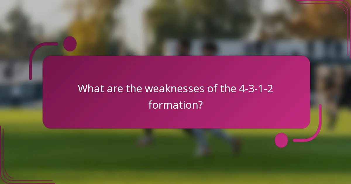 What are the weaknesses of the 4-3-1-2 formation?