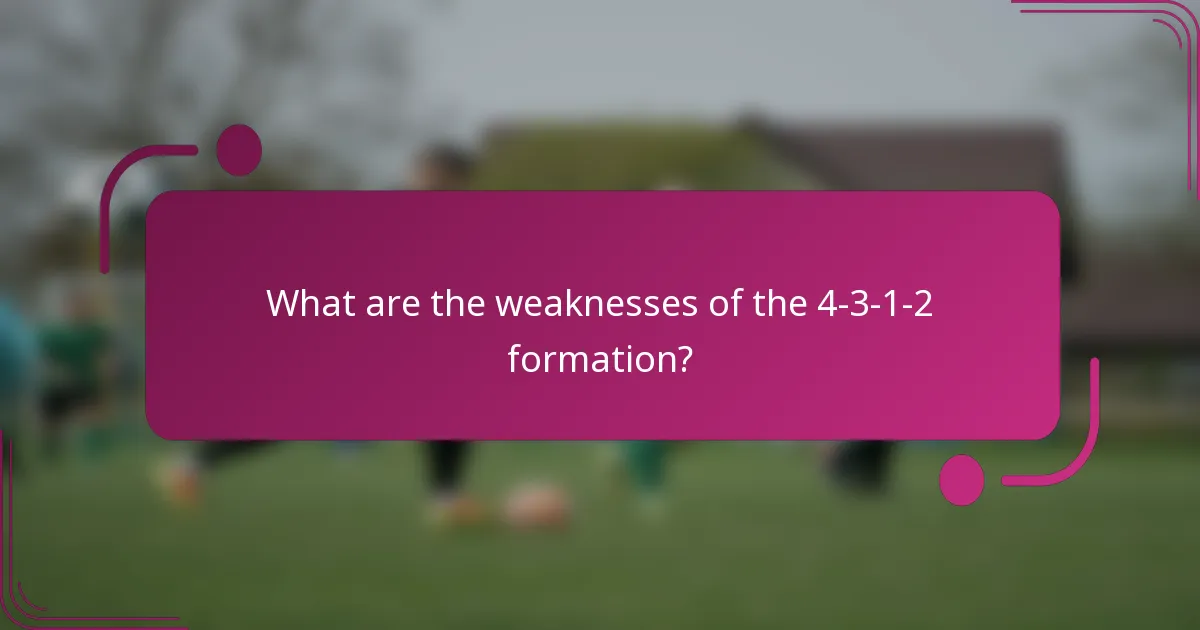 What are the weaknesses of the 4-3-1-2 formation?