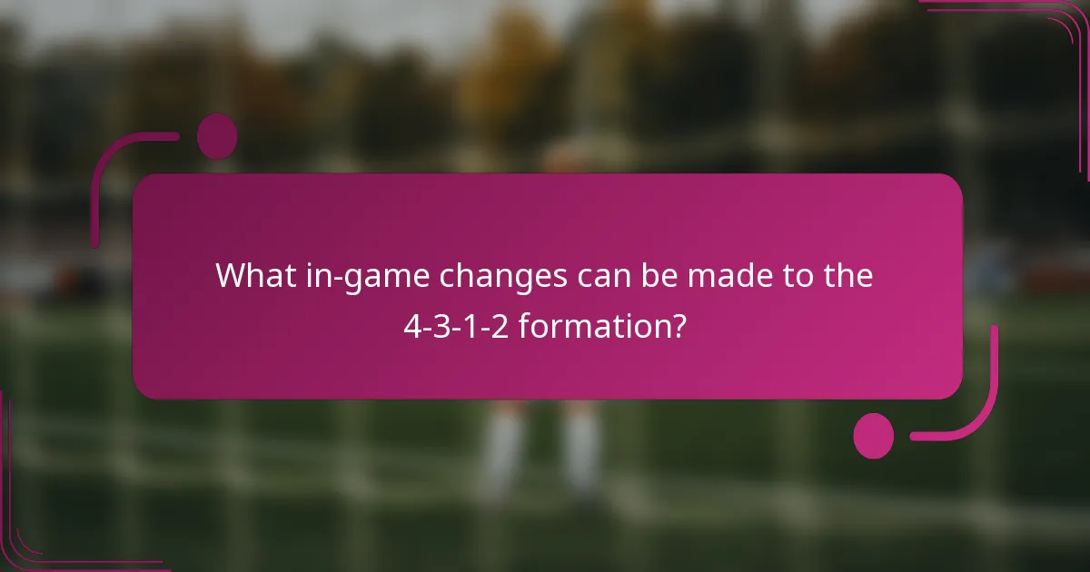 What in-game changes can be made to the 4-3-1-2 formation?