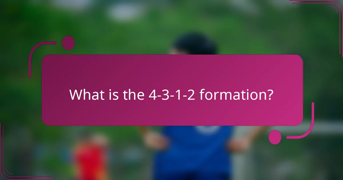What is the 4-3-1-2 formation?
