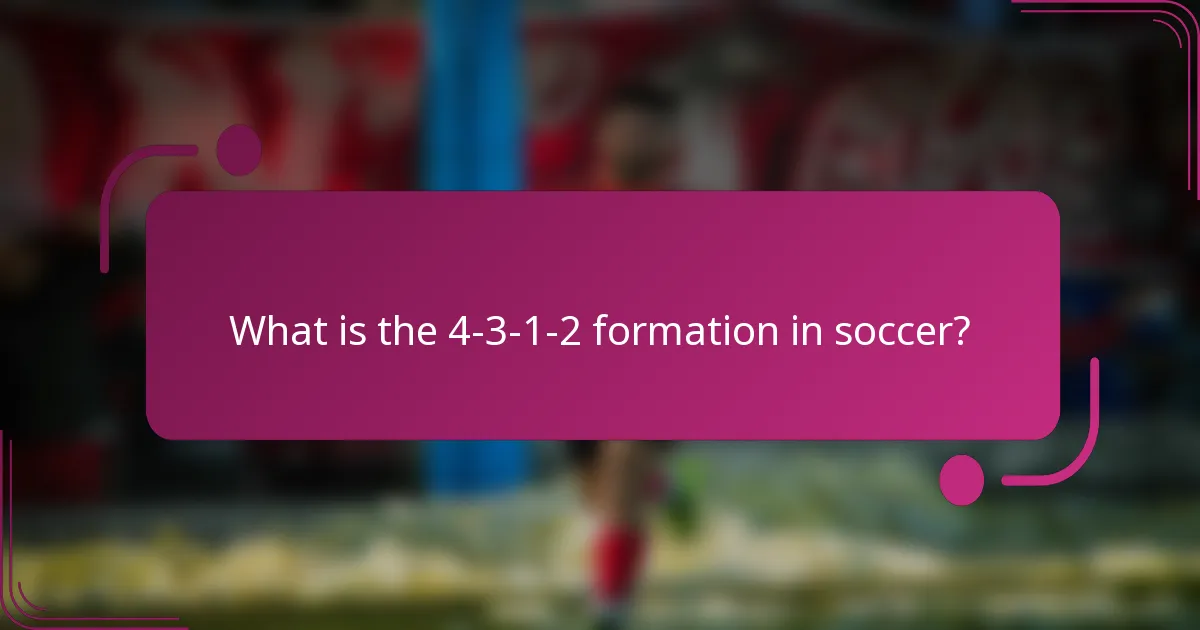 What is the 4-3-1-2 formation in soccer?
