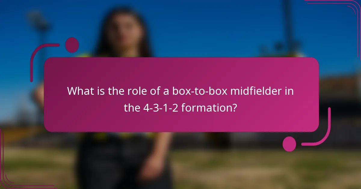What is the role of a box-to-box midfielder in the 4-3-1-2 formation?