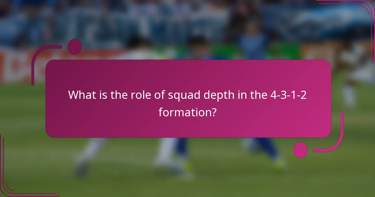 What is the role of squad depth in the 4-3-1-2 formation?