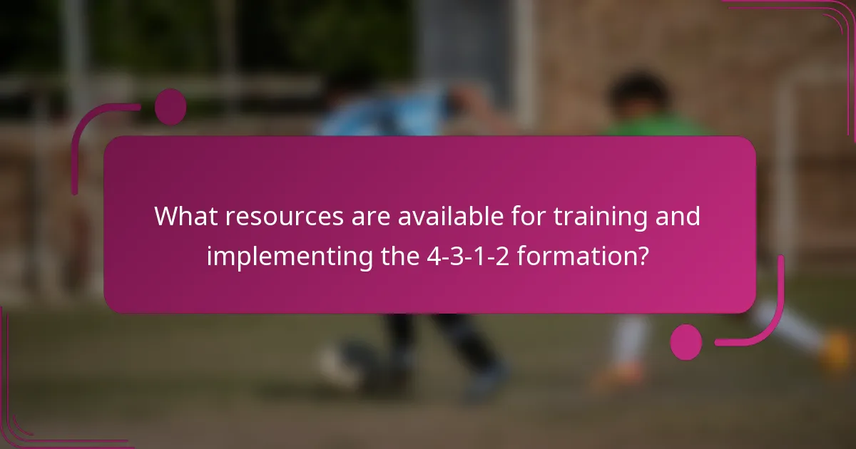 What resources are available for training and implementing the 4-3-1-2 formation?