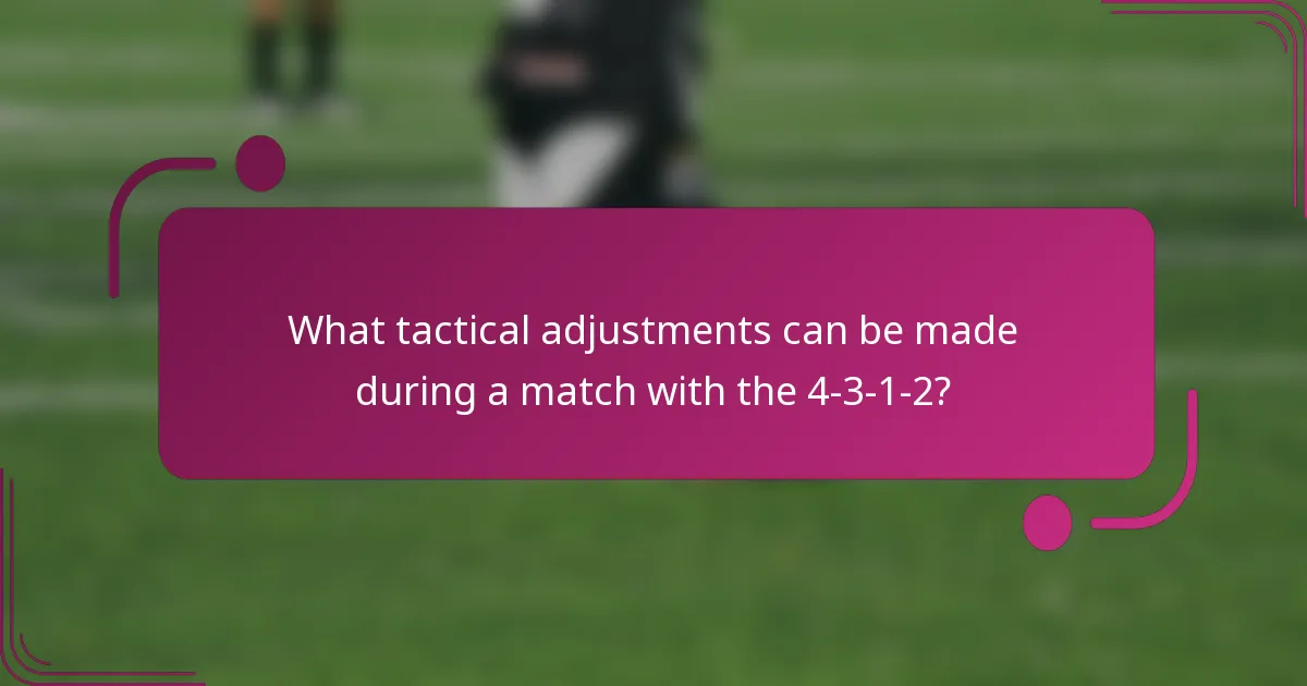 What tactical adjustments can be made during a match with the 4-3-1-2?
