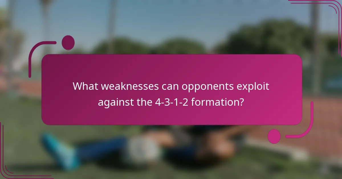 What weaknesses can opponents exploit against the 4-3-1-2 formation?